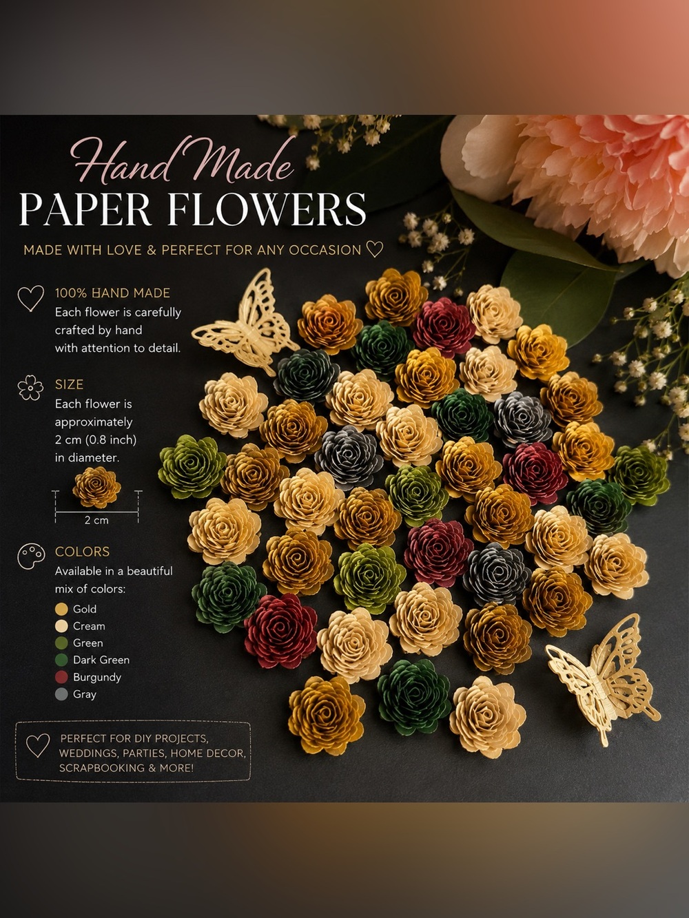 Hand Made Paper Flores